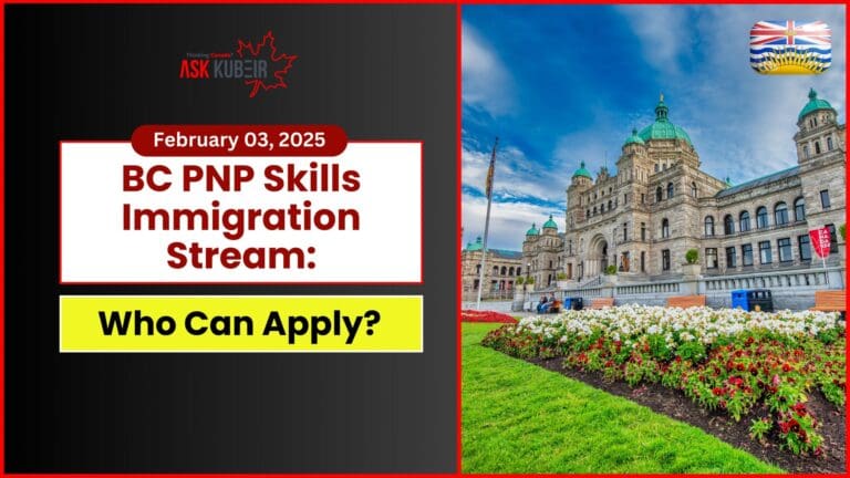 showcasing BC PNP jobs in childcare, construction, healthcare, technology, and veterinary care.