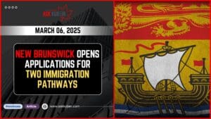 A diverse group of professionals discussing New Brunswick Immigration opportunities under the new PNP pathways.