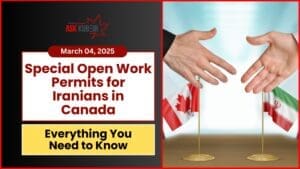 Iranian work permit application process for open work permits and extensions in Canada.