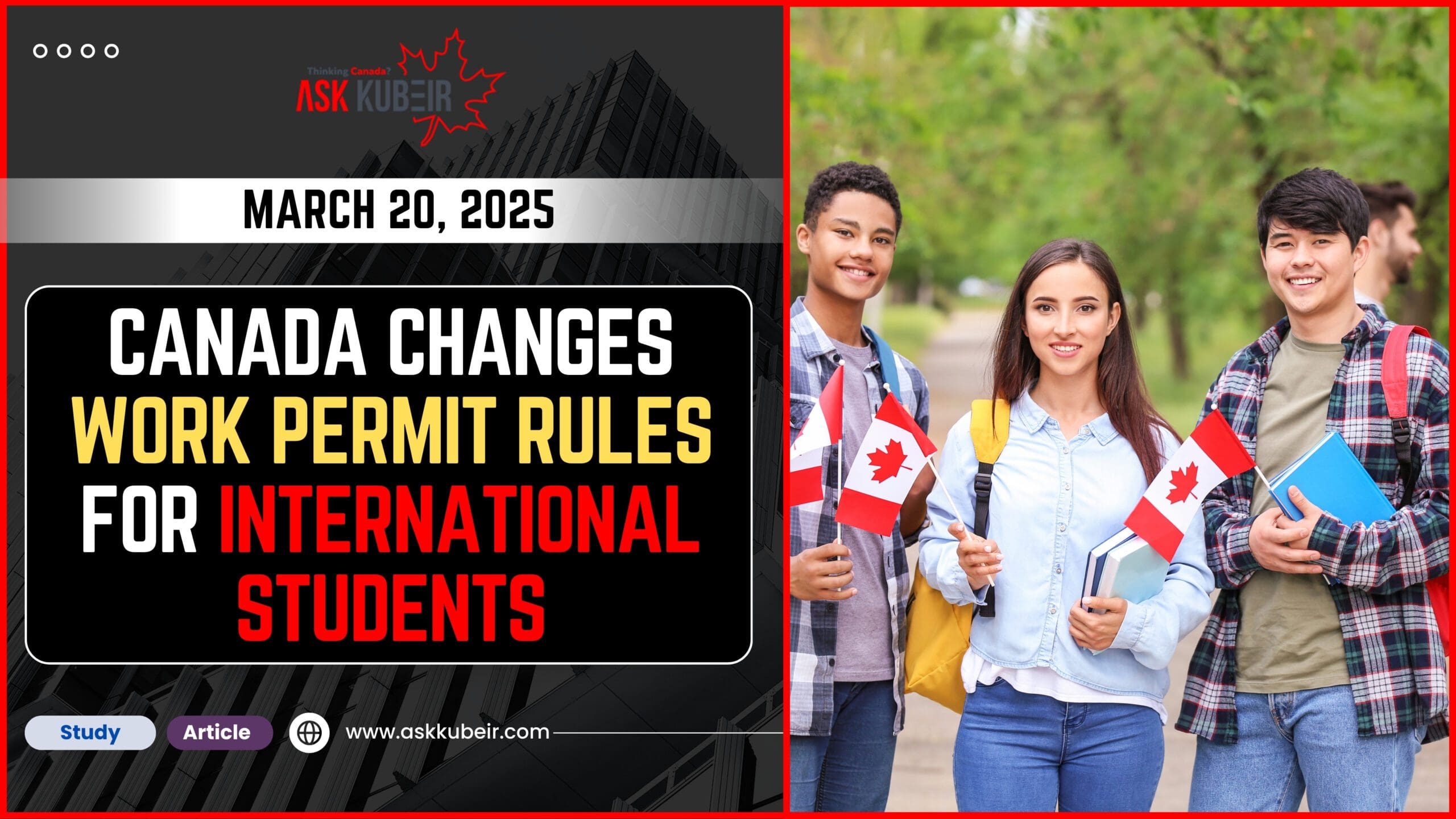 explaining new PGWP eligibility rules for international students in Canada in 2025.