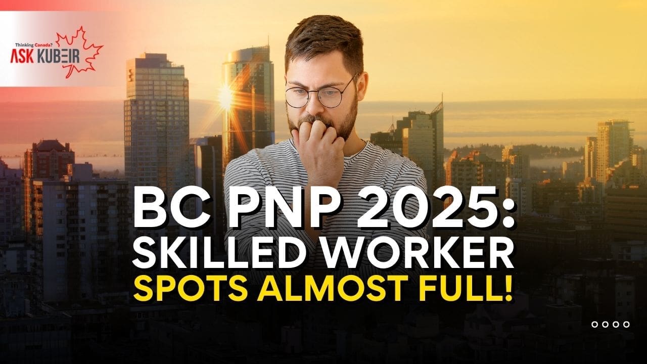 Infographic showing BC PNP 2025 immigration draw results and nomination priorities