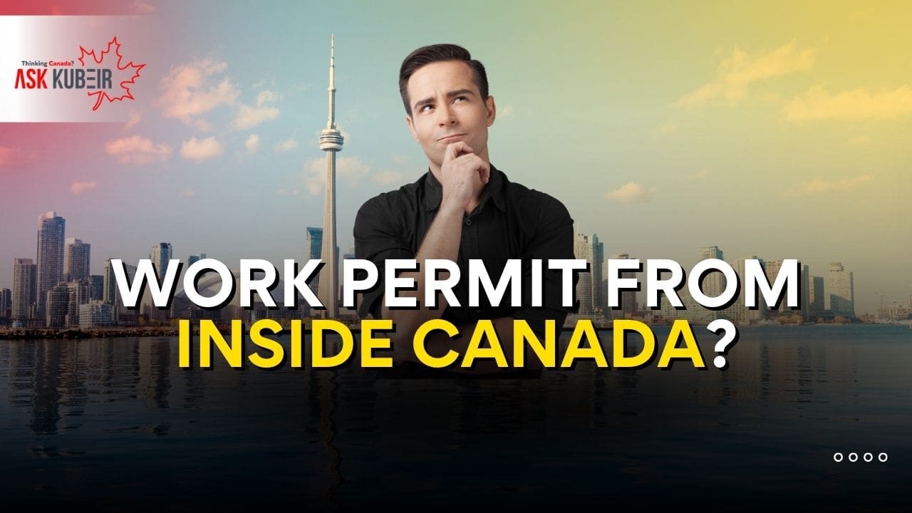 Person reviewing work permit documents while in Canada