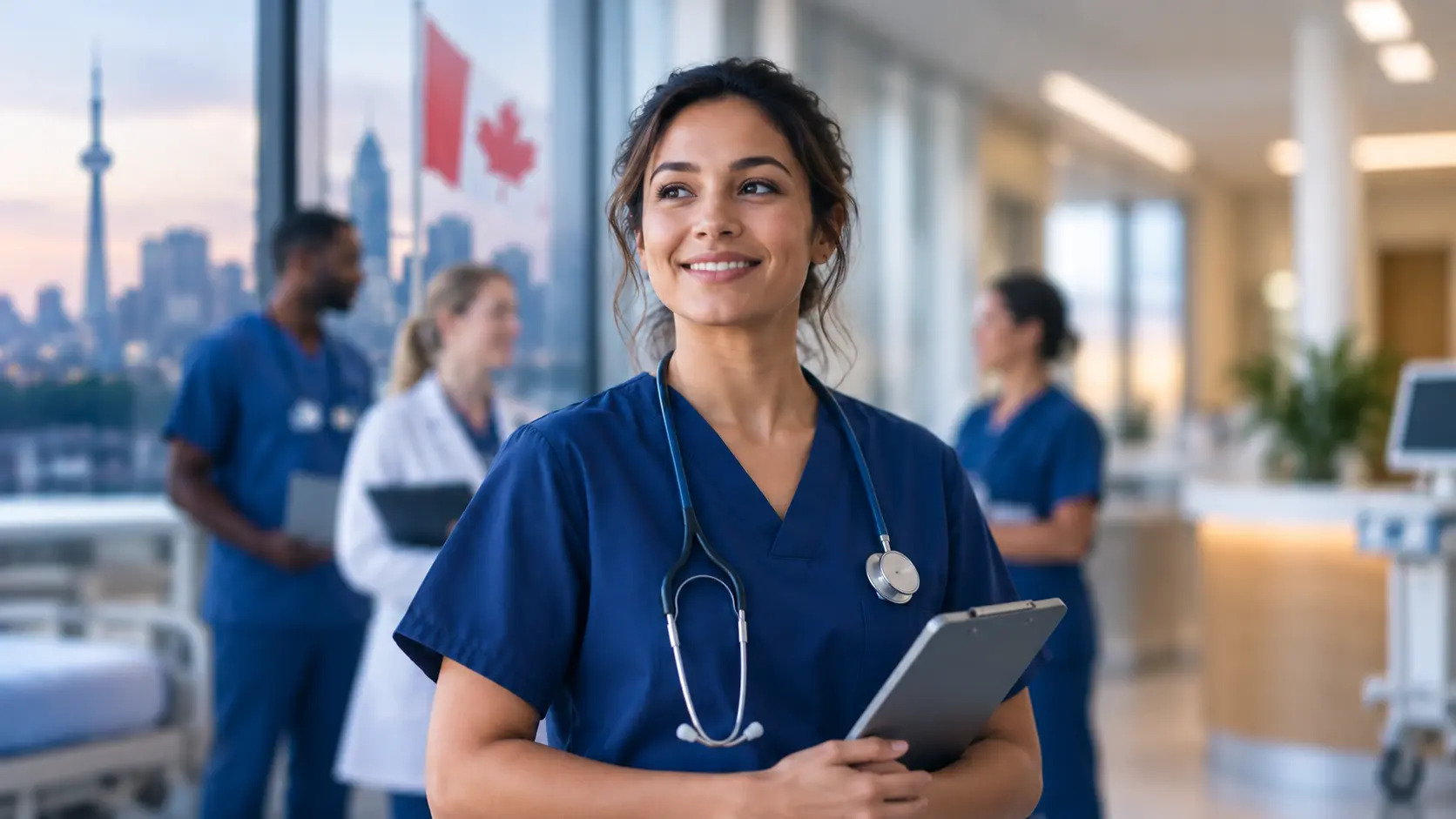 Canadian healthcare professional representing the Express Entry healthcare and social services draw
